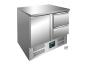 Preview: SARO Kühltisch mit Tür und Schubladen, Modell VIVIA S 901 S/S TOP 2x 1/2 GN