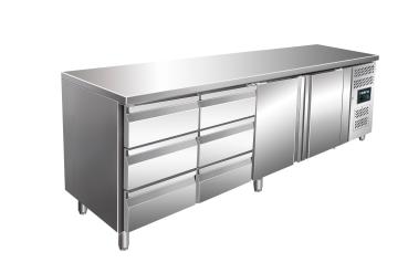 SARO Kühltisch mit 2 Türen und 2x 3er Schubladenset, Modell KYLJA 4150 TN