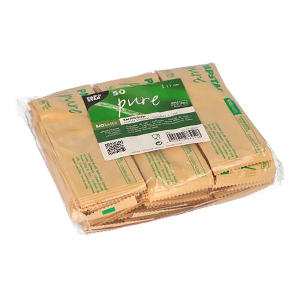 10x50 Kaffeelöffel, Holz "pure" 11 cm einzeln verpackt in Papierbeutel